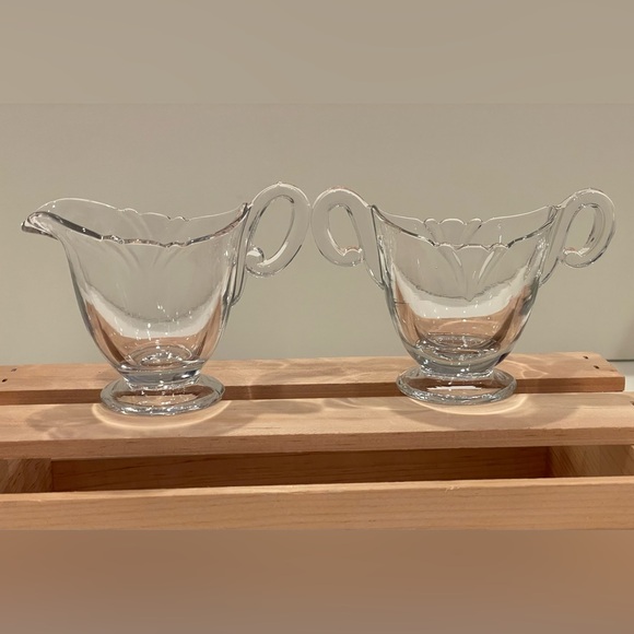 Vintage Heisey Clear Glass Petite Creamer and Open Sugar Set. - Picture 2 of 6
